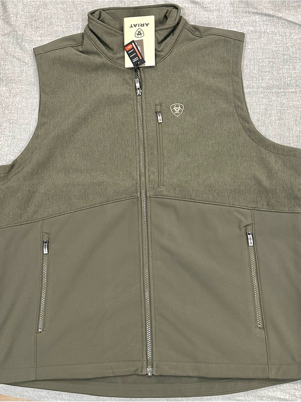 Ariat Men's Olive Green Softshell Vest - Full Zip